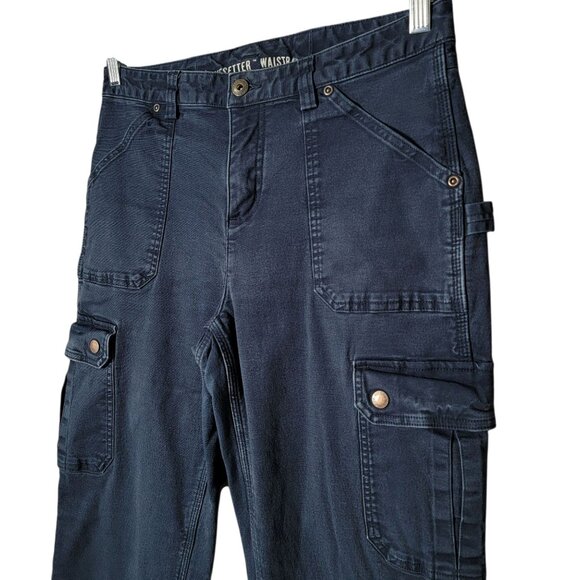 Duluth Womens Blue Curvesetter Waistband Pants 8x33 Carpenter Work Cargo Outdoor - Picture 3 of 10